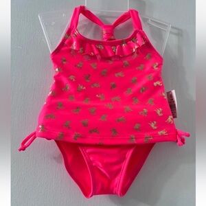 Toddler Girl’s Tankini Bikini 2 pc Set Gold Unicorn print Real Love